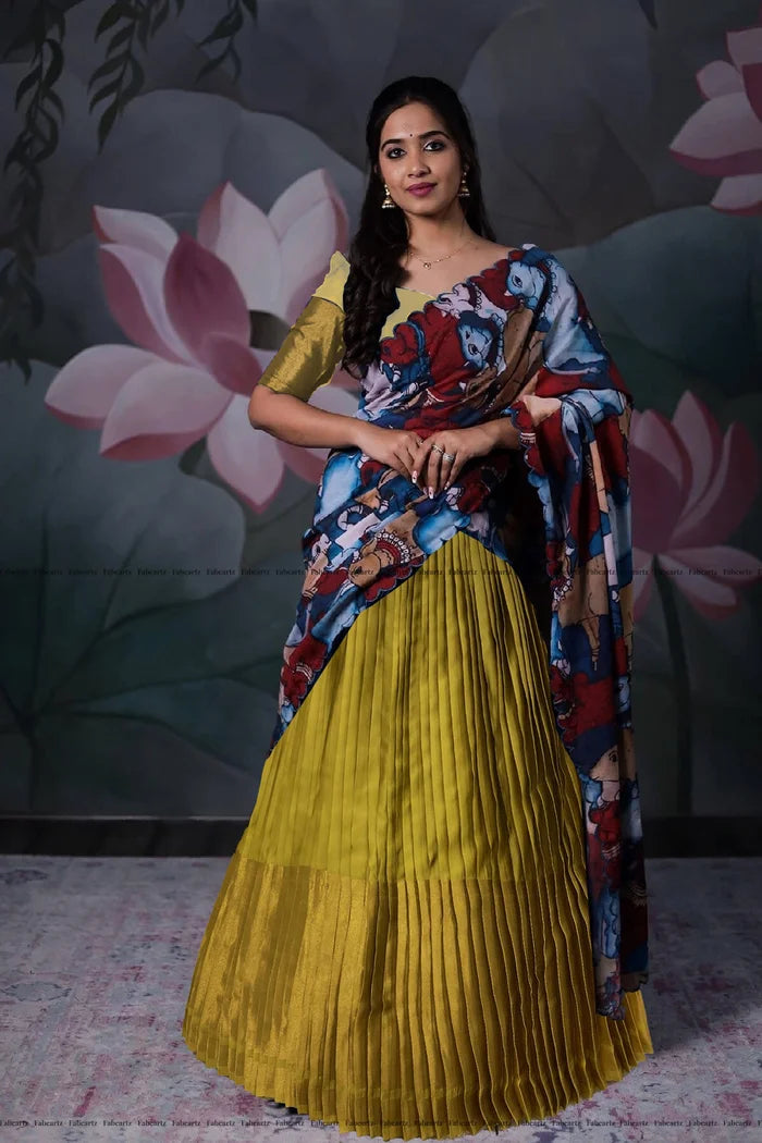 South Indian Festival Traditional Half Saree (CowPAttu)