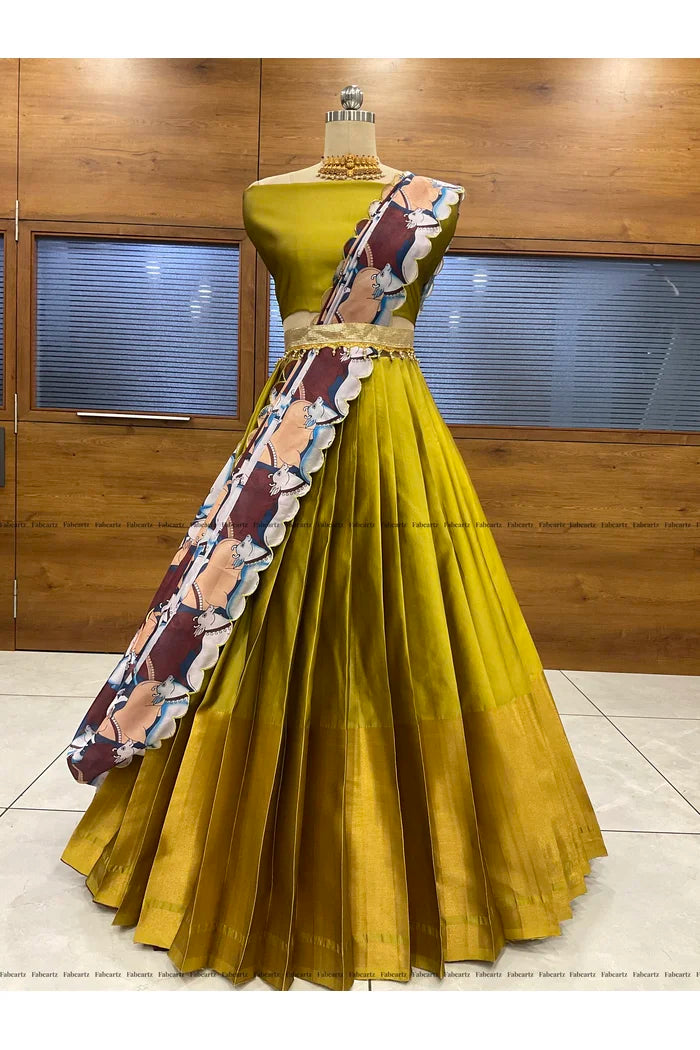 South Indian Festival Traditional Half Saree (CowPAttu)