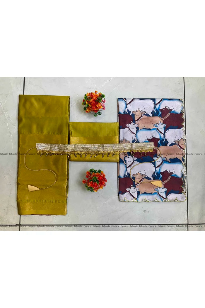 South Indian Festival Traditional Half Saree (CowPAttu)