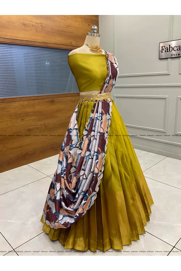 South Indian Festival Traditional Half Saree (CowPAttu)