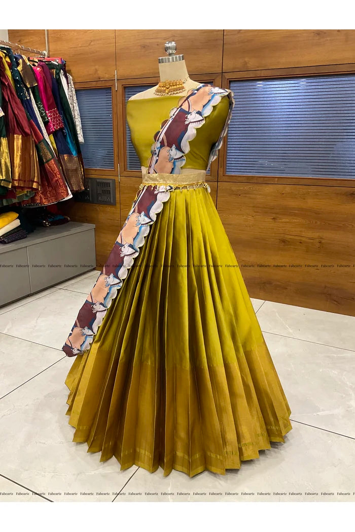 South Indian Festival Traditional Half Saree (CowPAttu)