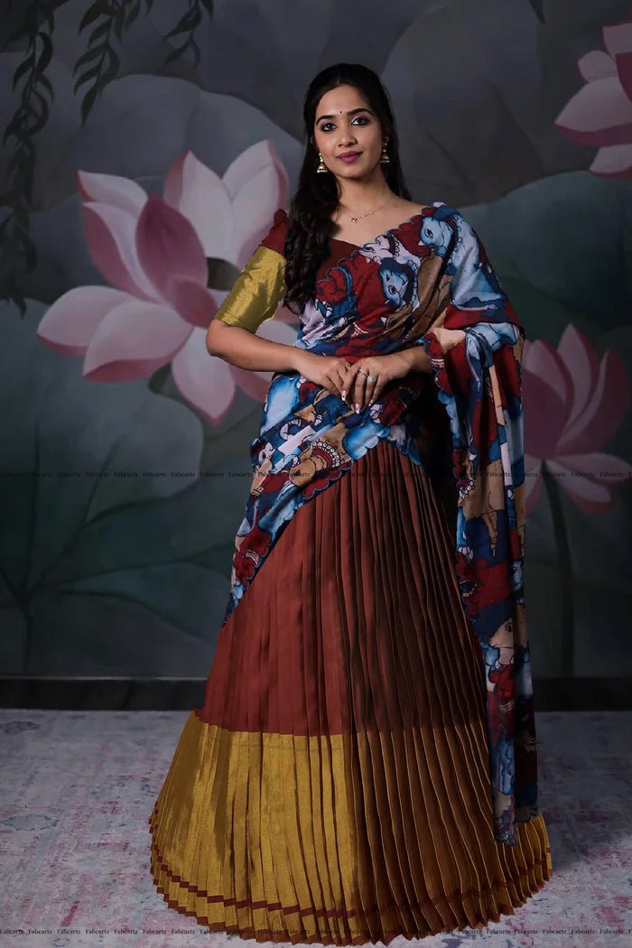 South Indian Festival Traditional Half Saree (CowPAttu)