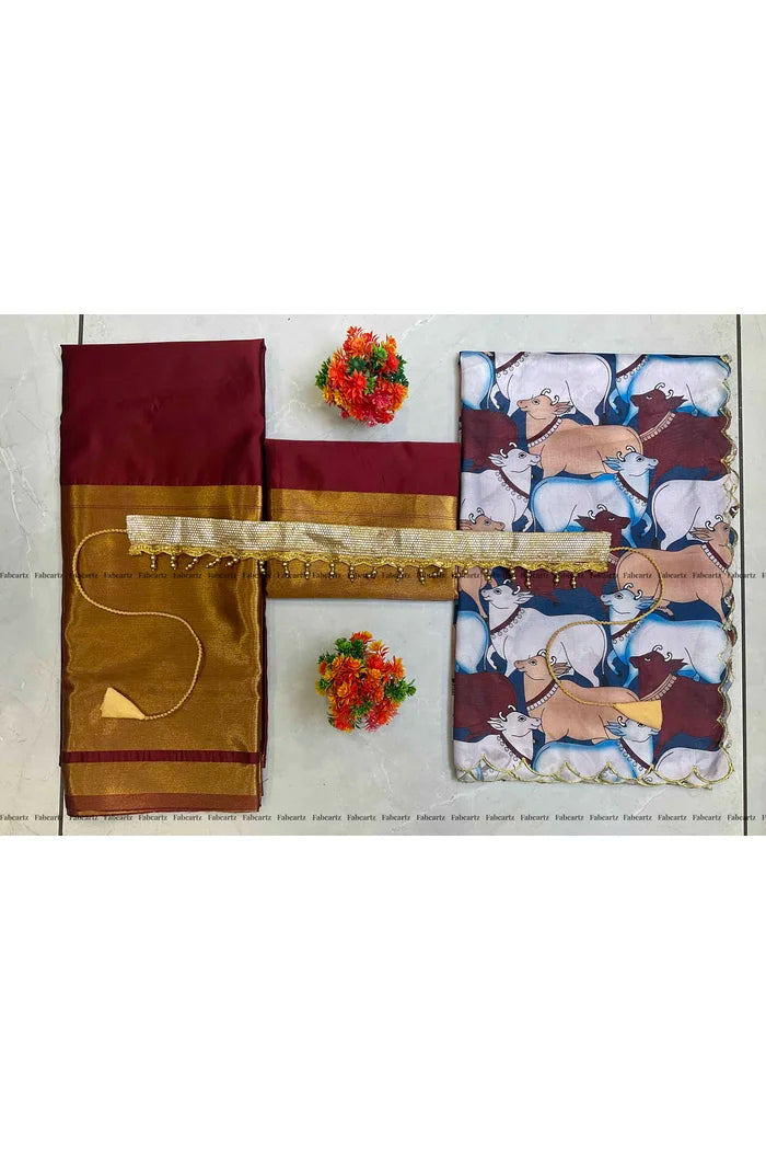 South Indian Festival Traditional Half Saree (CowPAttu)