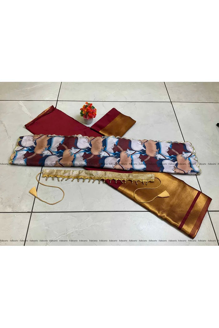 South Indian Festival Traditional Half Saree (CowPAttu)