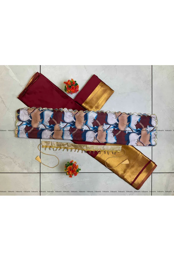 South Indian Festival Traditional Half Saree (CowPAttu)