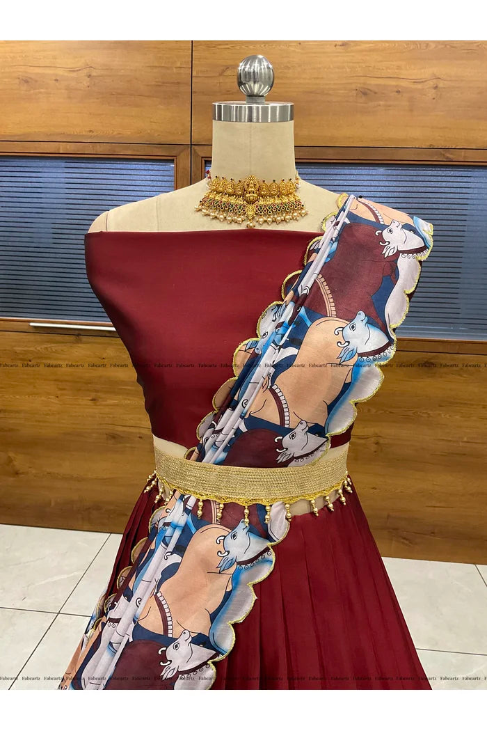 South Indian Festival Traditional Half Saree (CowPAttu)