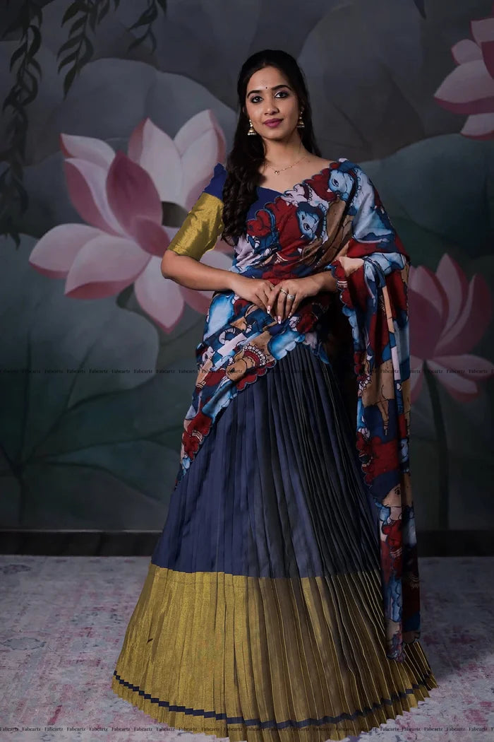 South Indian Festival Traditional Half Saree (CowPAttu)