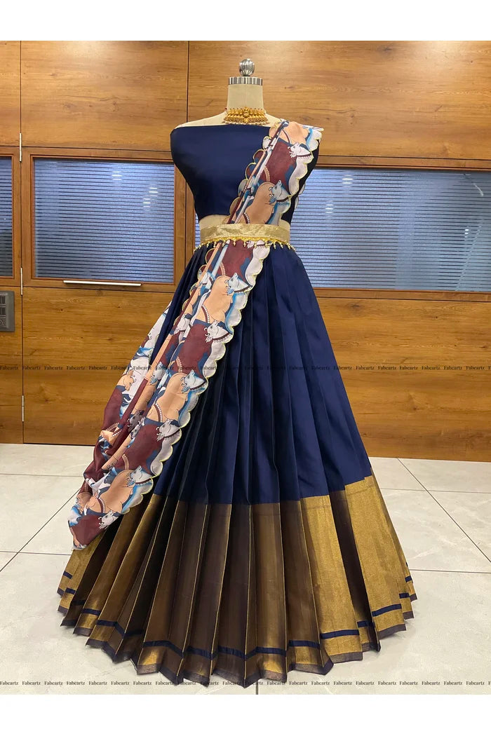 South Indian Festival Traditional Half Saree (CowPAttu)