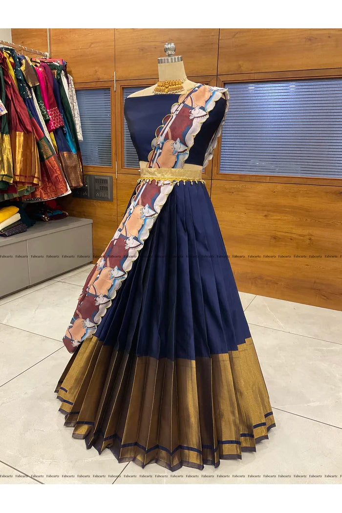 South Indian Festival Traditional Half Saree (CowPAttu)