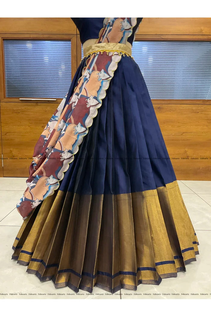South Indian Festival Traditional Half Saree (CowPAttu)