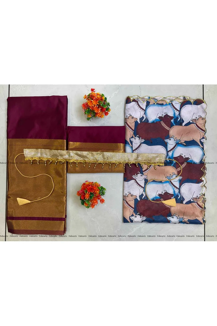 South Indian Festival Traditional Half Saree (CowPAttu)