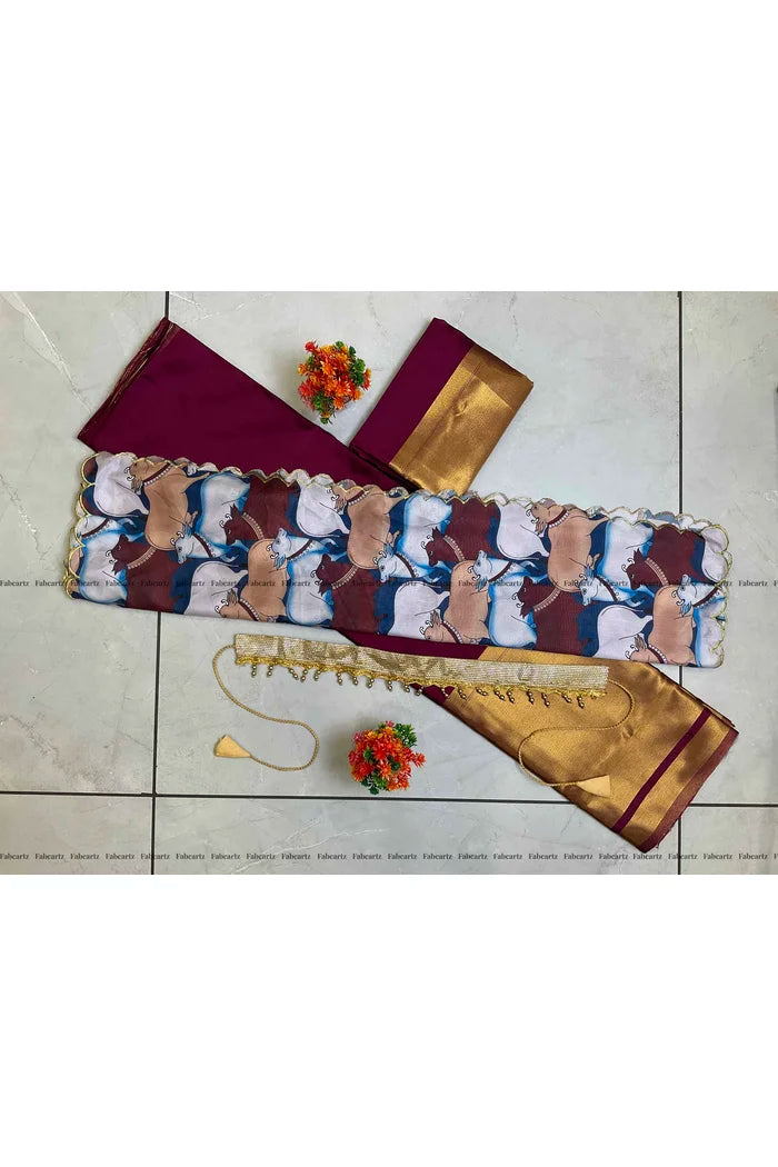 South Indian Festival Traditional Half Saree (CowPAttu)