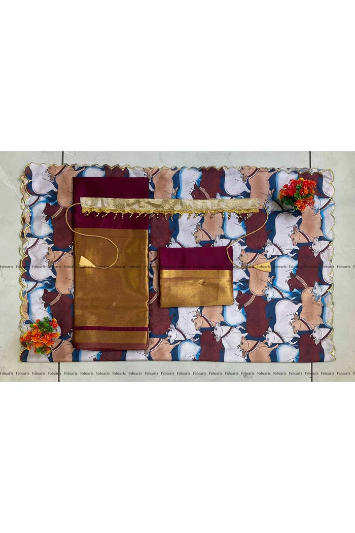 South Indian Festival Traditional Half Saree (CowPAttu)