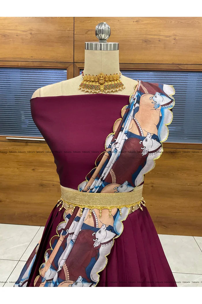 South Indian Festival Traditional Half Saree (CowPAttu)