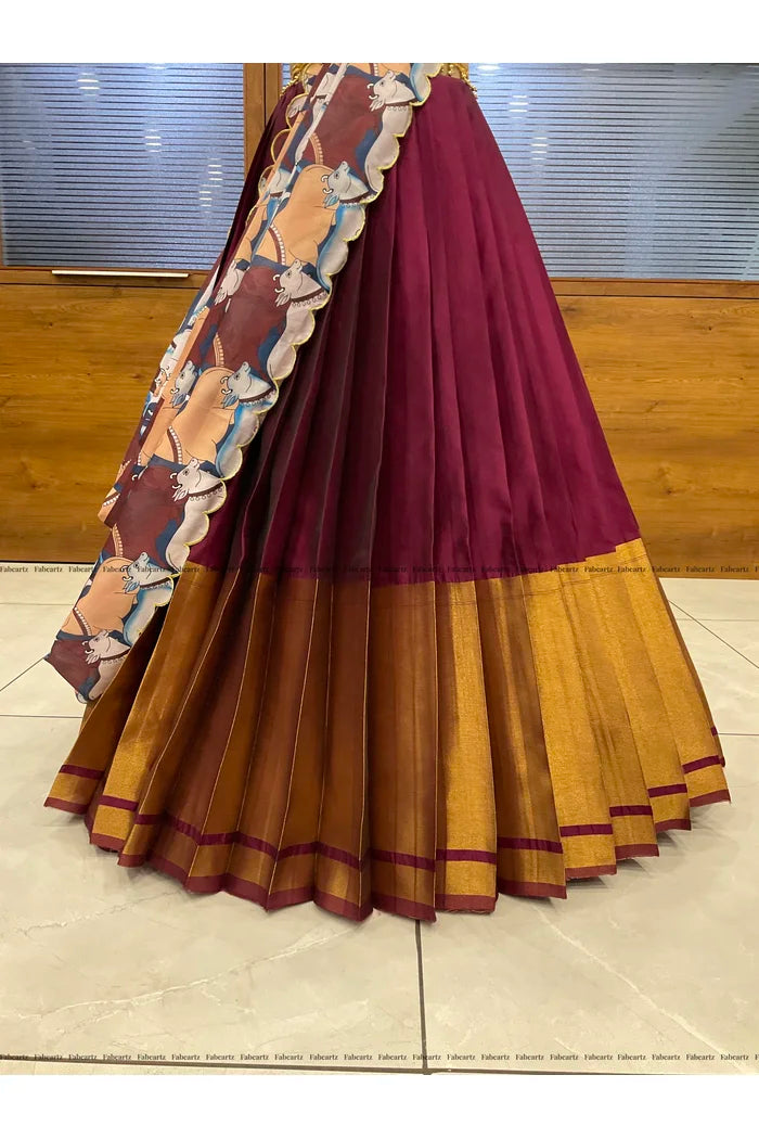 South Indian Festival Traditional Half Saree (CowPAttu)