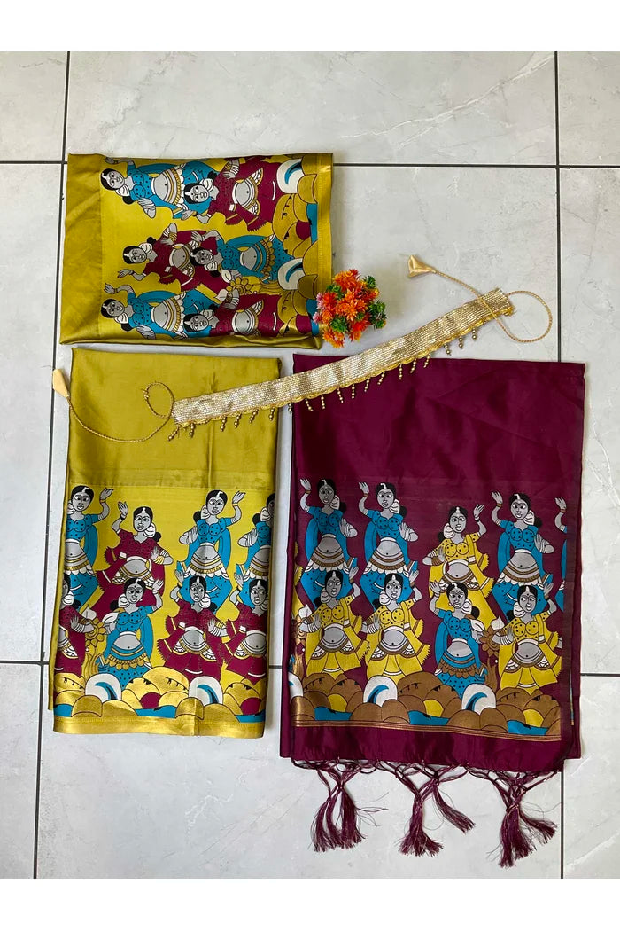 South Indian Festival Traditional Half Saree (Dhingli)