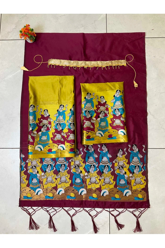 South Indian Festival Traditional Half Saree (Dhingli)