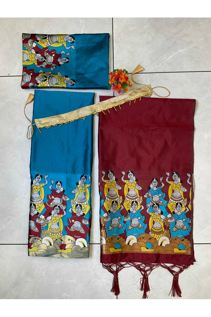 South Indian Festival Traditional Half Saree (Dhingli)