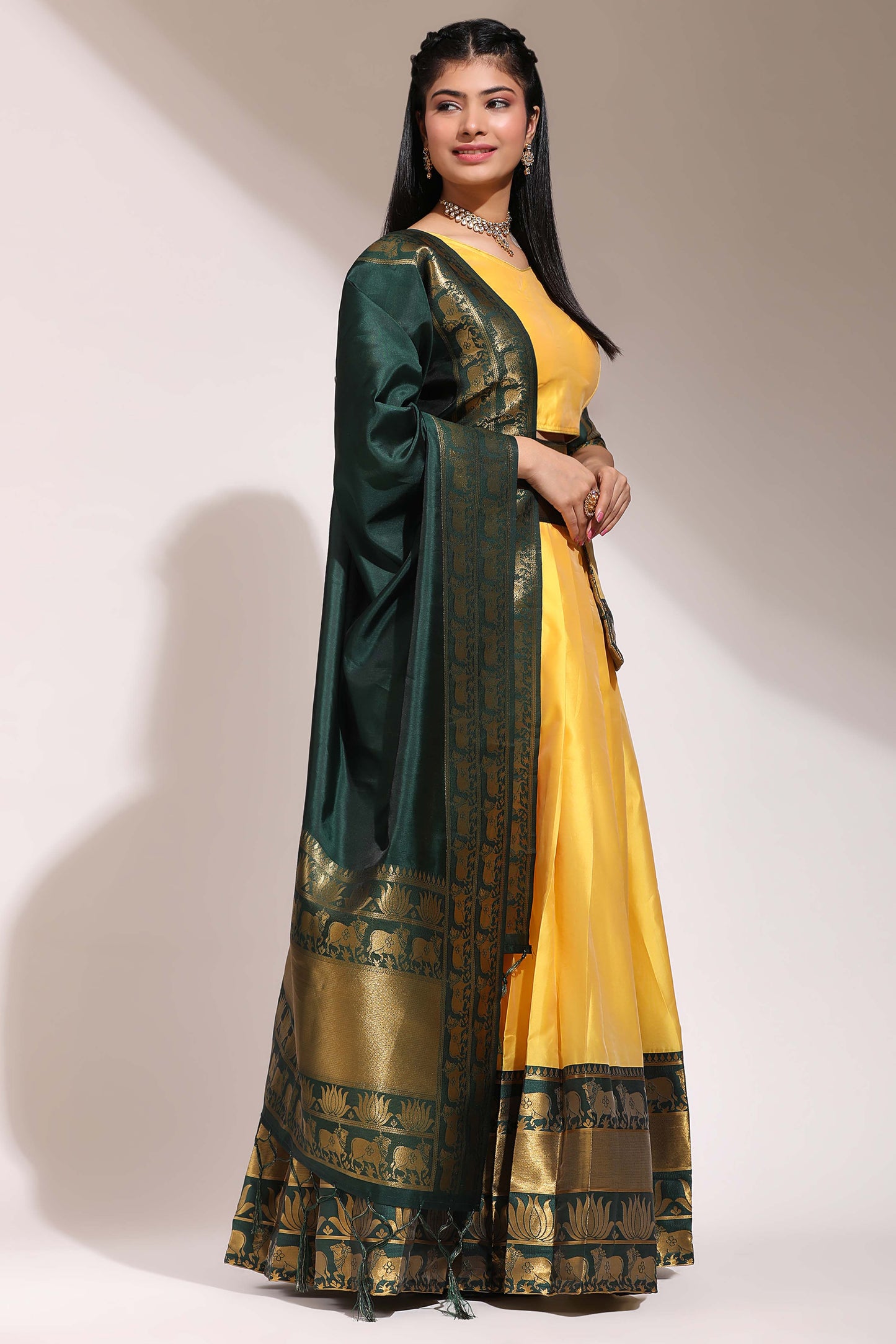 Captivating South Indian Festival Traditional Half Saree (Unstitched) : Embrace Timeless Elegance! 💃✨