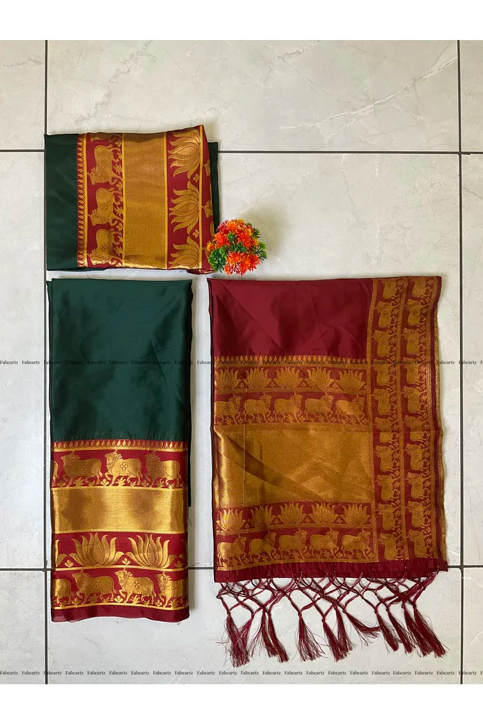 South Indian Festival Traditional Half Saree (Lotus)