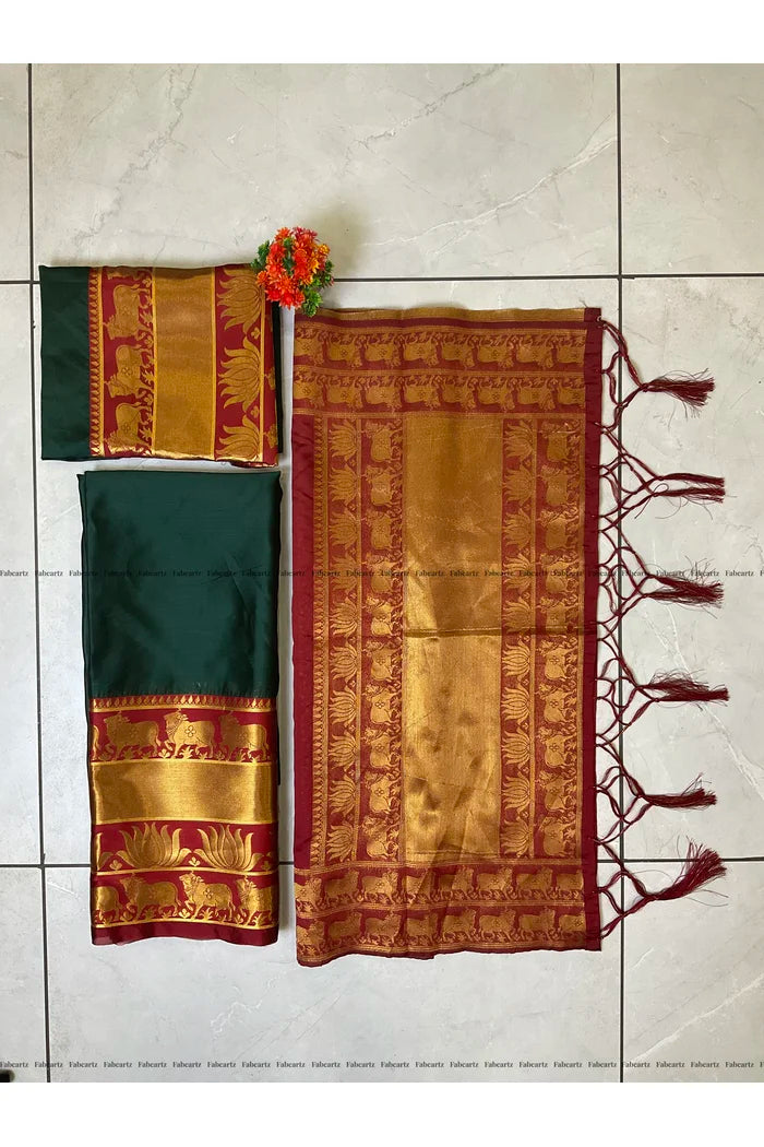 South Indian Festival Traditional Half Saree (LotusPattu)