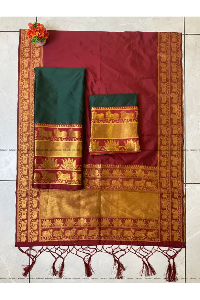 South Indian Festival Traditional Half Saree (Lotus)