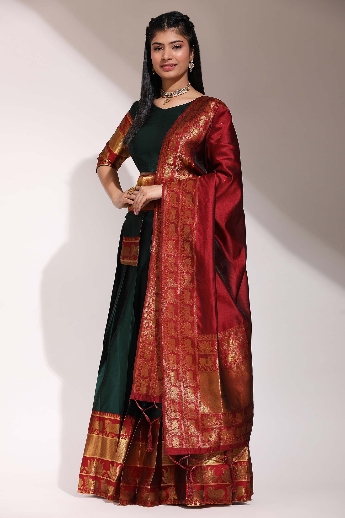 Captivating South Indian Festival Traditional Half Saree : Embrace Timeless Elegance! πβ¨