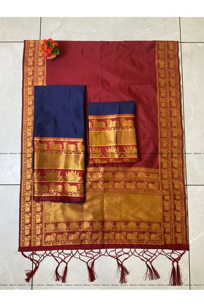 South Indian Festival Traditional Half Saree (Lotus)