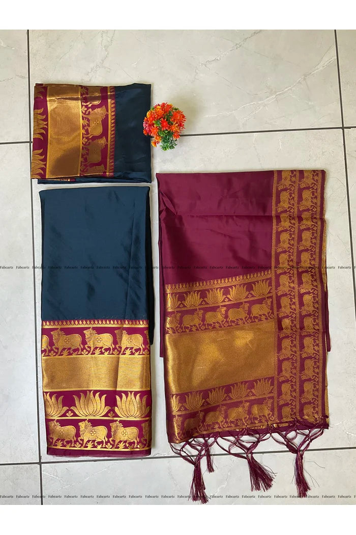 South Indian Festival Traditional Half Saree (LotusPattu)