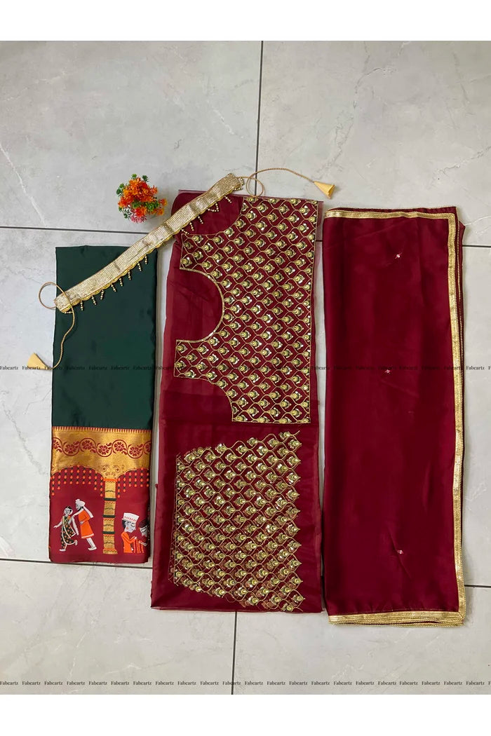 South Indian Festival Traditional Half Saree (WeddingPAttu)