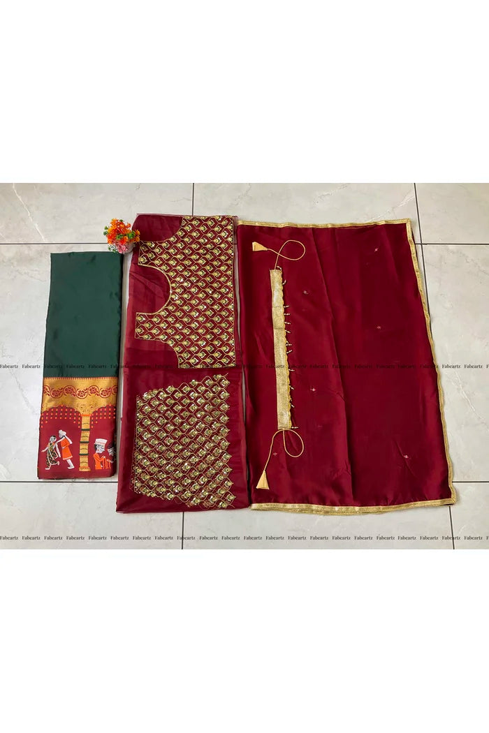 South Indian Festival Traditional Half Saree (WeddingPAttu)