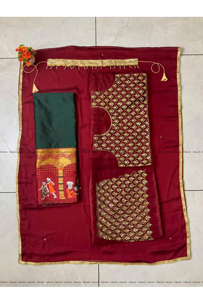 South Indian Festival Traditional Half Saree (WeddingPAttu)