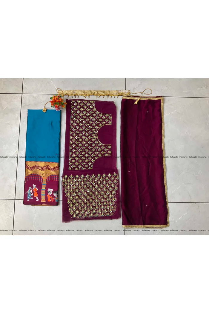 South Indian Festival Traditional Half Saree (WeddingPAttu)