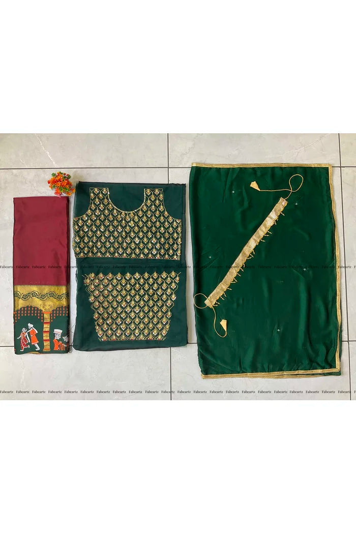 South Indian Festival Traditional Half Saree (WeddingPAttu)