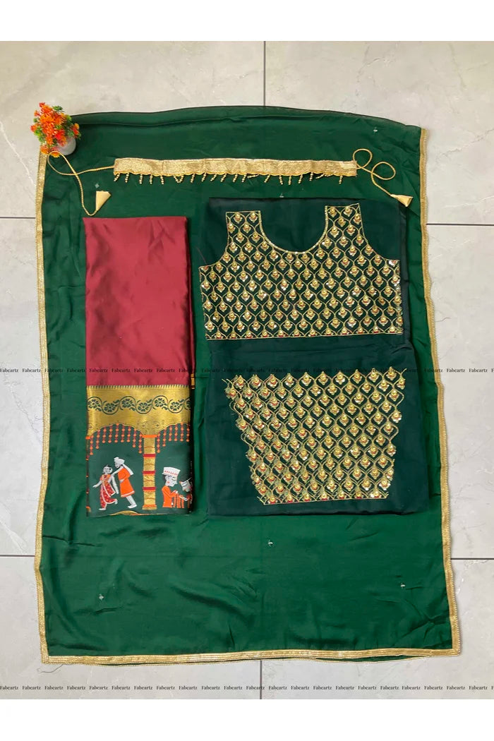 South Indian Festival Traditional Half Saree (WeddingPAttu)