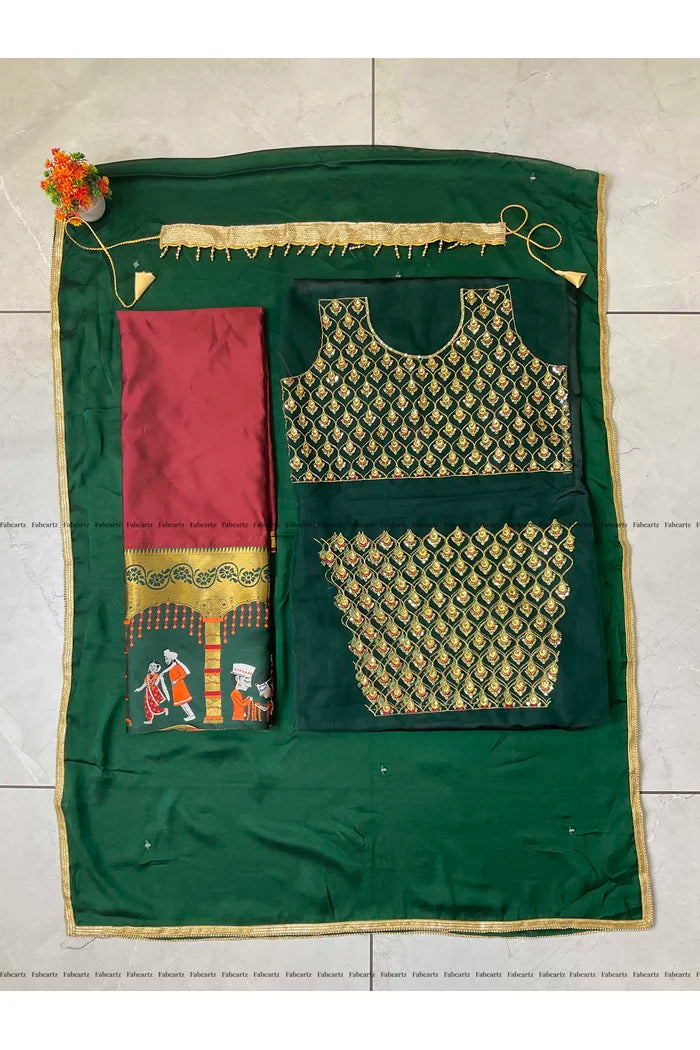 South Indian Festival Traditional Half Saree (WeddingPAttu)