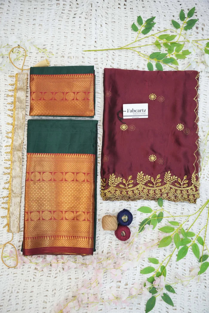 South Indian Festival Traditional Half Saree (Saraswati)