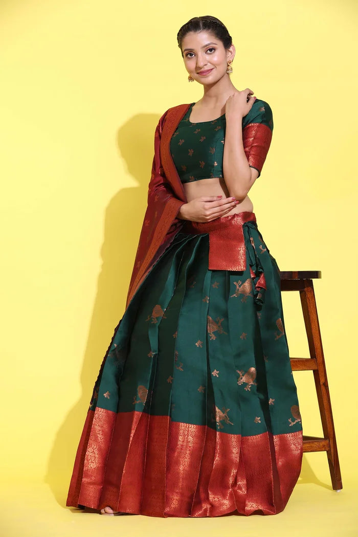 South Indian Festival Traditional Half Saree (LichiSparrow)