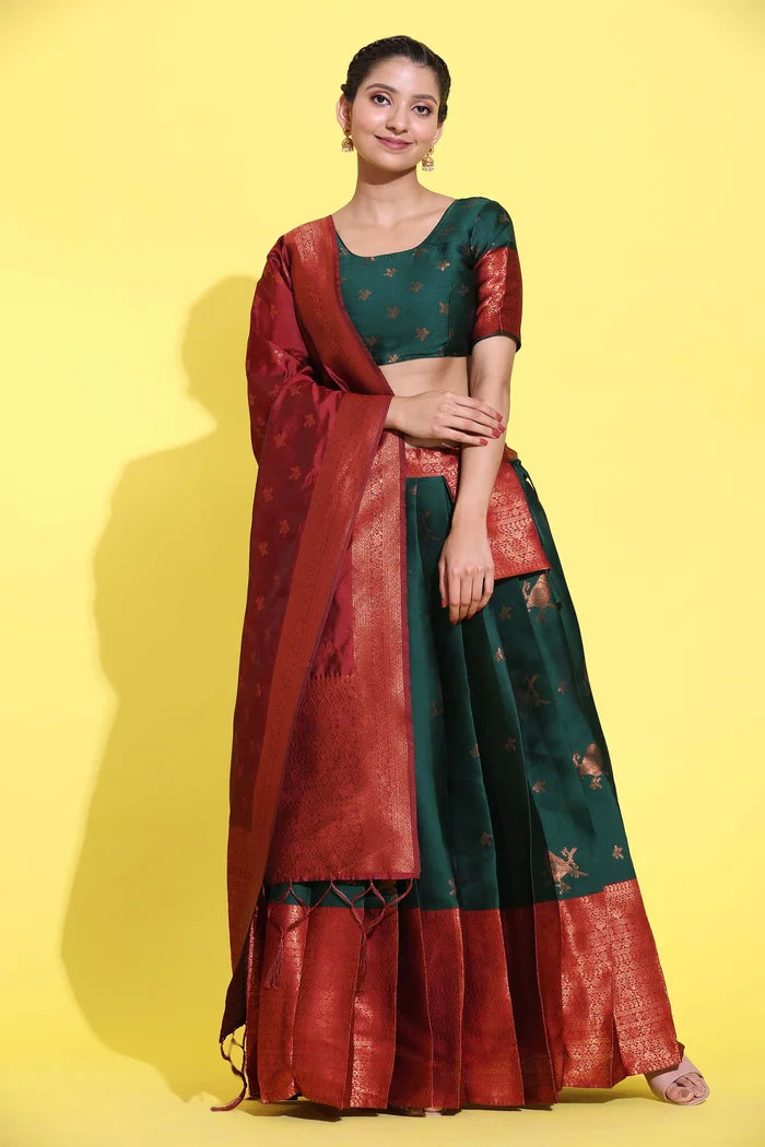 South Indian Festival Traditional Half Saree (LichiSparrow)