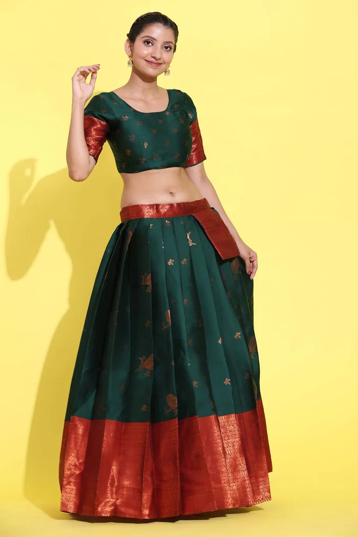 South Indian Festival Traditional Half Saree (LichiSparrow)