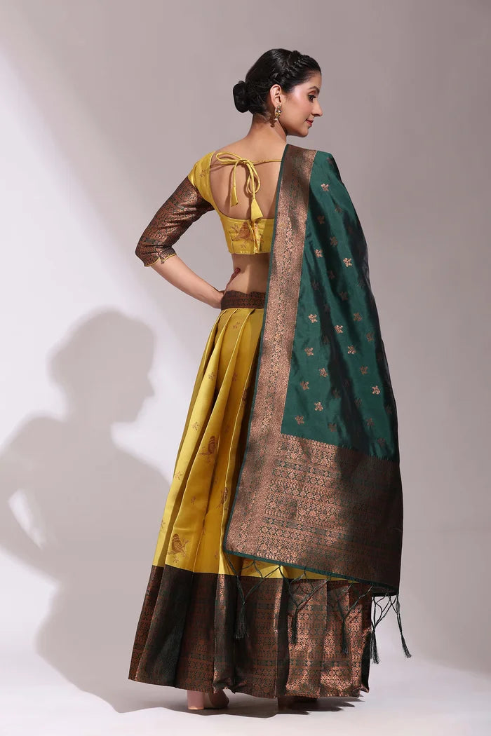 South Indian Festival Traditional Half Saree (LichiSparrow)