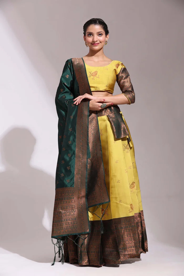 South Indian Festival Traditional Half Saree (LichiSparrow)