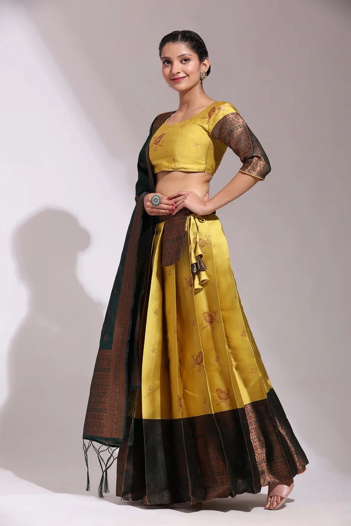 South Indian Festival Traditional Half Saree (LichiSparrow)