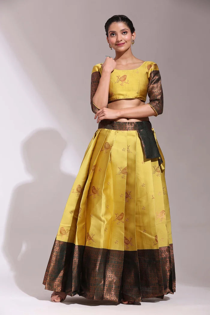 South Indian Festival Traditional Half Saree (LichiSparrow)