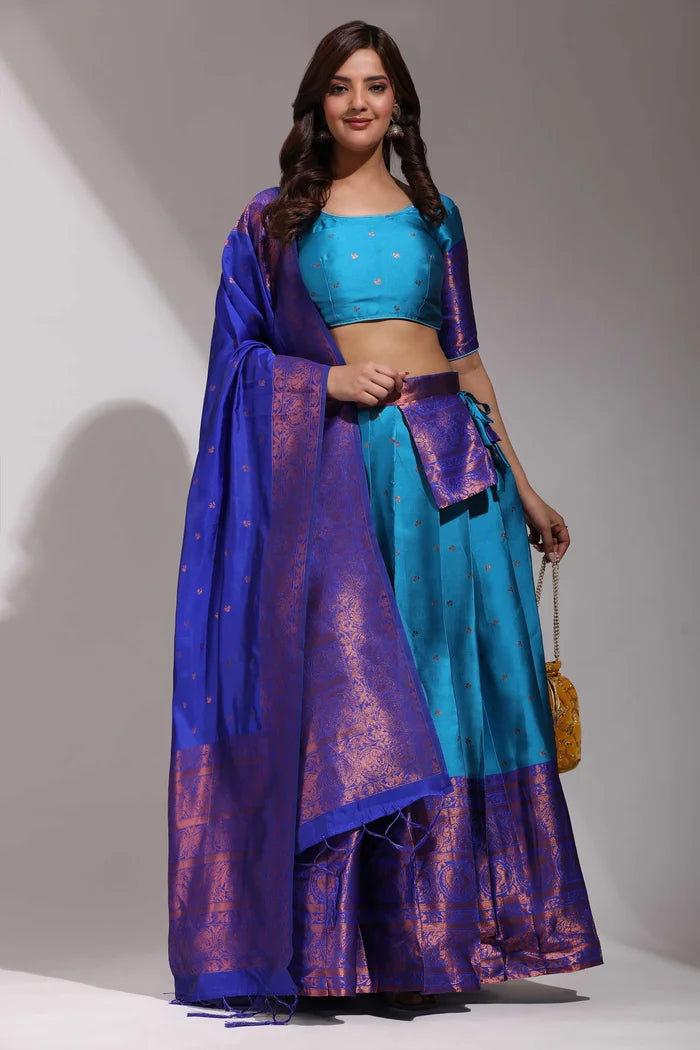 South Indian Festival Traditional Half Saree (CloverPattu)