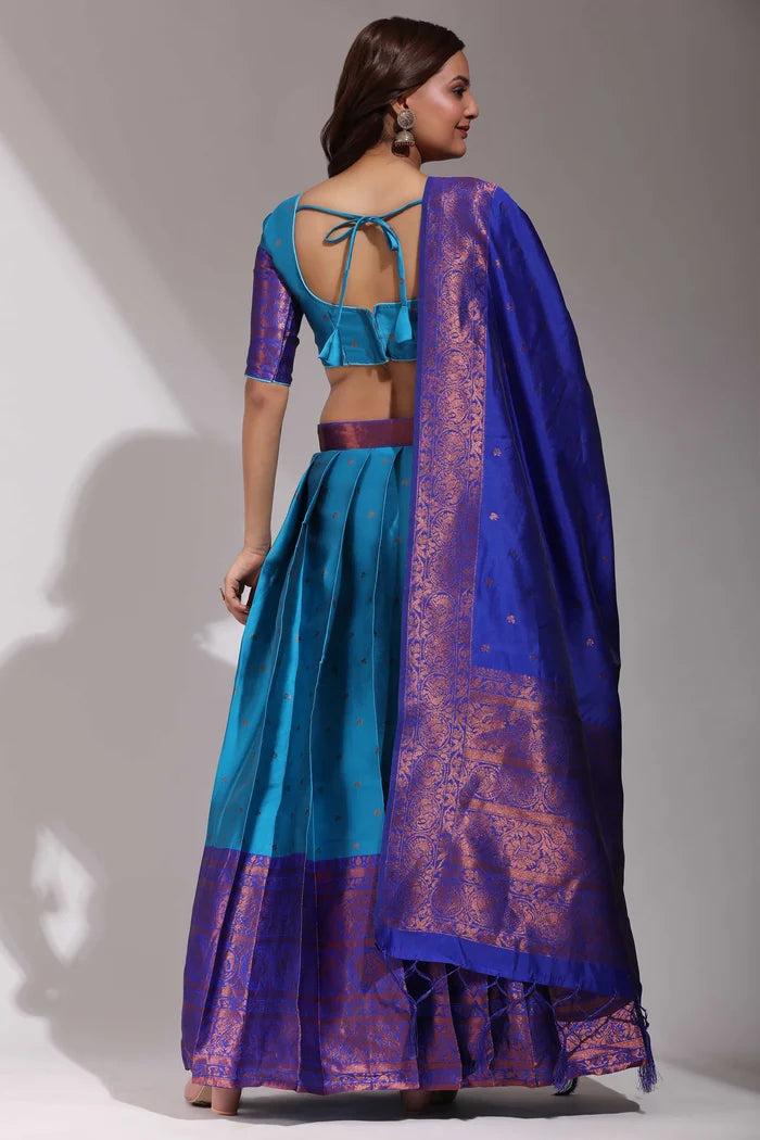 South Indian Festival Traditional Half Saree (CloverPattu)