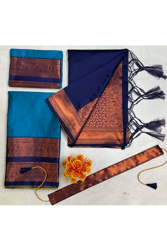 South Indian Festival Traditional Half Saree (YenuguPAttu)
