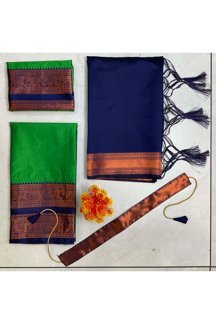 South Indian Festival Traditional Half Saree (YenuguPAttu)