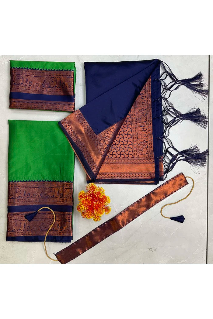 South Indian Festival Traditional Half Saree (YenuguPAttu)