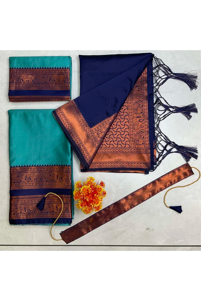 South Indian Festival Traditional Half Saree (YenuguPAttu)